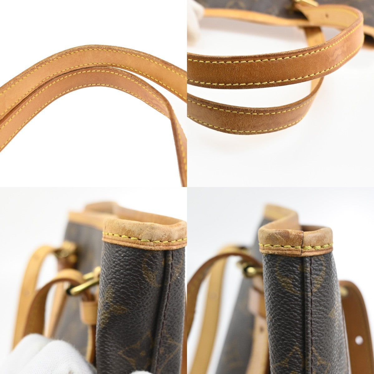 LOUIS VUITTON BUCKET GM Shoulder Tote Bag Monogram Leather Brown M42236 30CA848