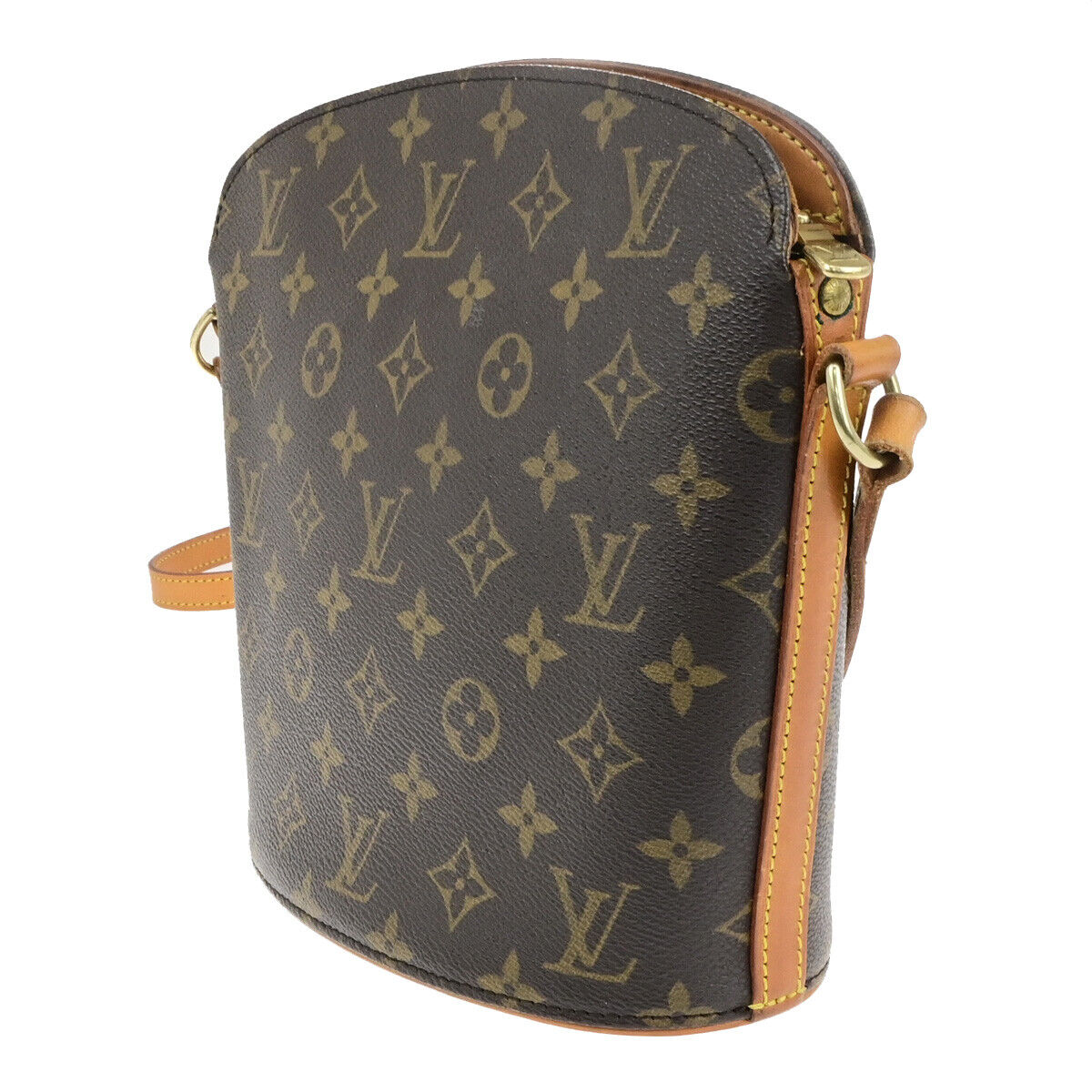 LOUIS VUITTON Logo Drouot Shoulder Bag Monogram Leather Brown M51290 75KA502