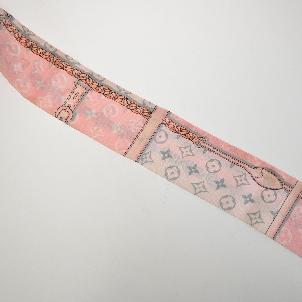 LOUIS VUITTON Monogram Confidential Bandeau Scarf 100% Silk Pink M70637 09MA606