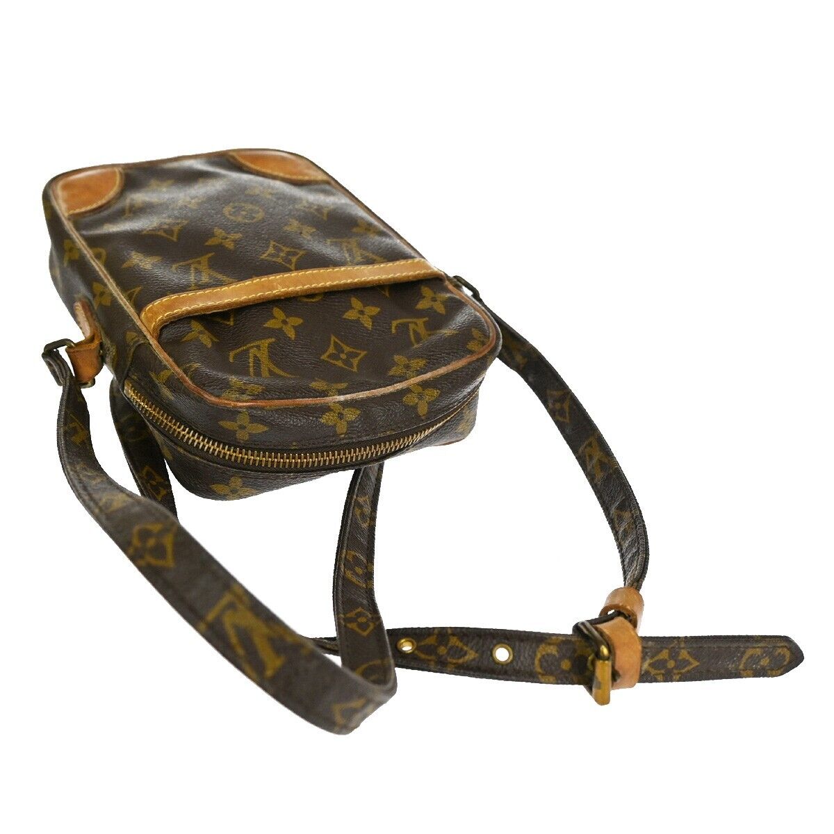 LOUIS VUITTON Danube Shoulder Bag Monogram Leather Brown France M45266 64FA199