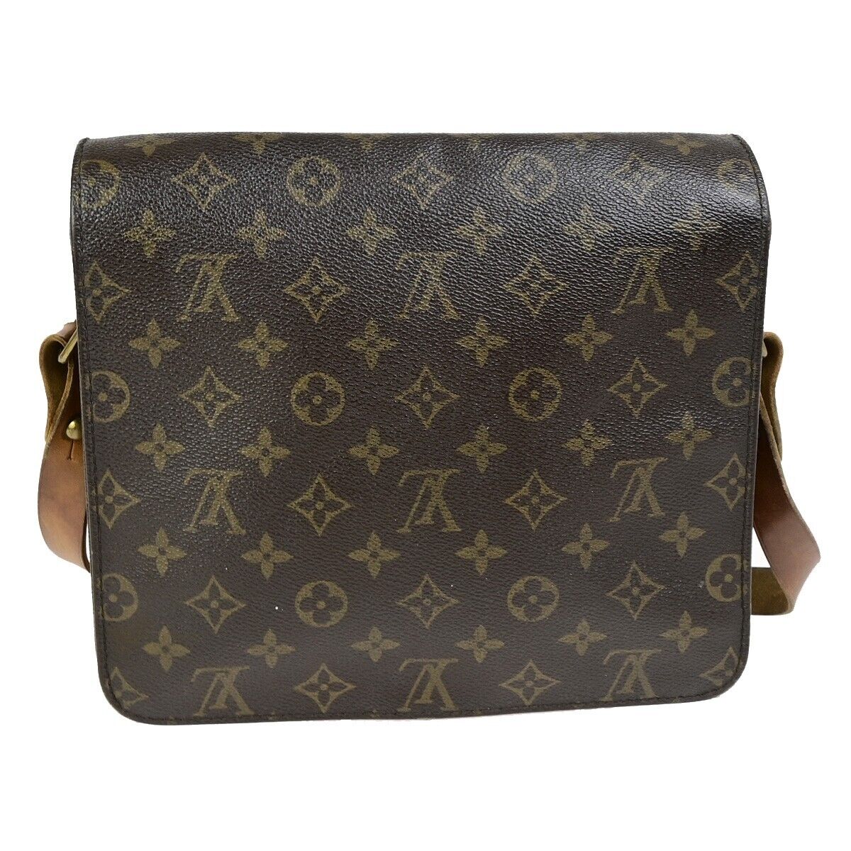 LOUIS VUITTON Cartouchiere GM Shoulder Bag Monogram Leather Brown M51252 64FB308