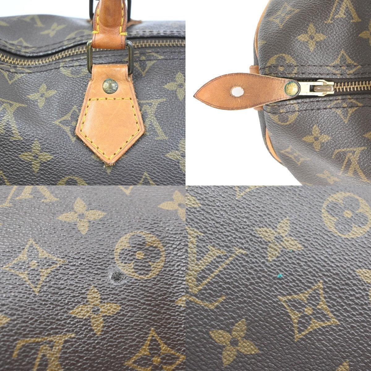 LOUIS VUITTON Speedy 35 Travel Hand Bag Monogram Leather Brown M41524 14PA111