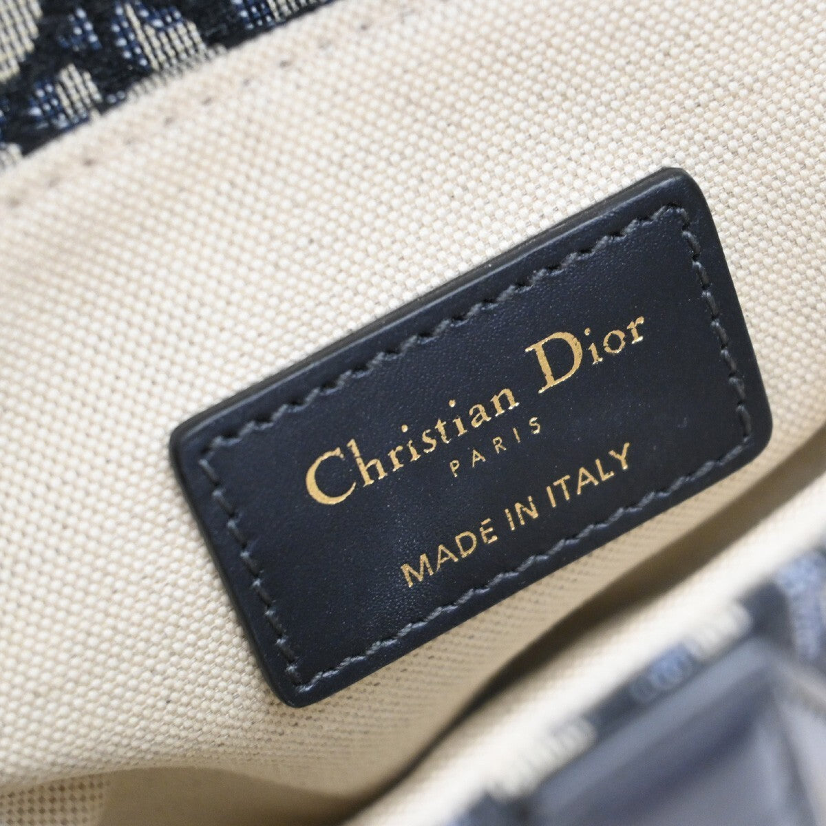 CHRISTIAN DIOR Oblique Trotter Mini Saddle Hand Bag Jacquard Leather BE 307RF279