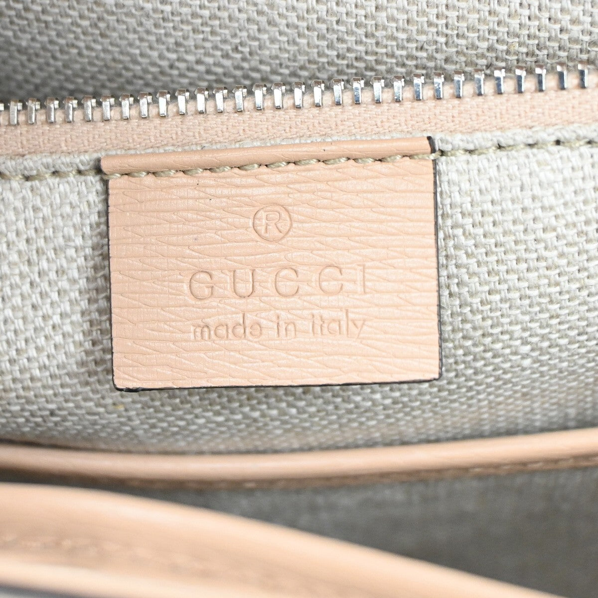GUCCI Logo Bamboo 2Way Shoulder Hand Bag Leather Beige Silver Italy 669RL142