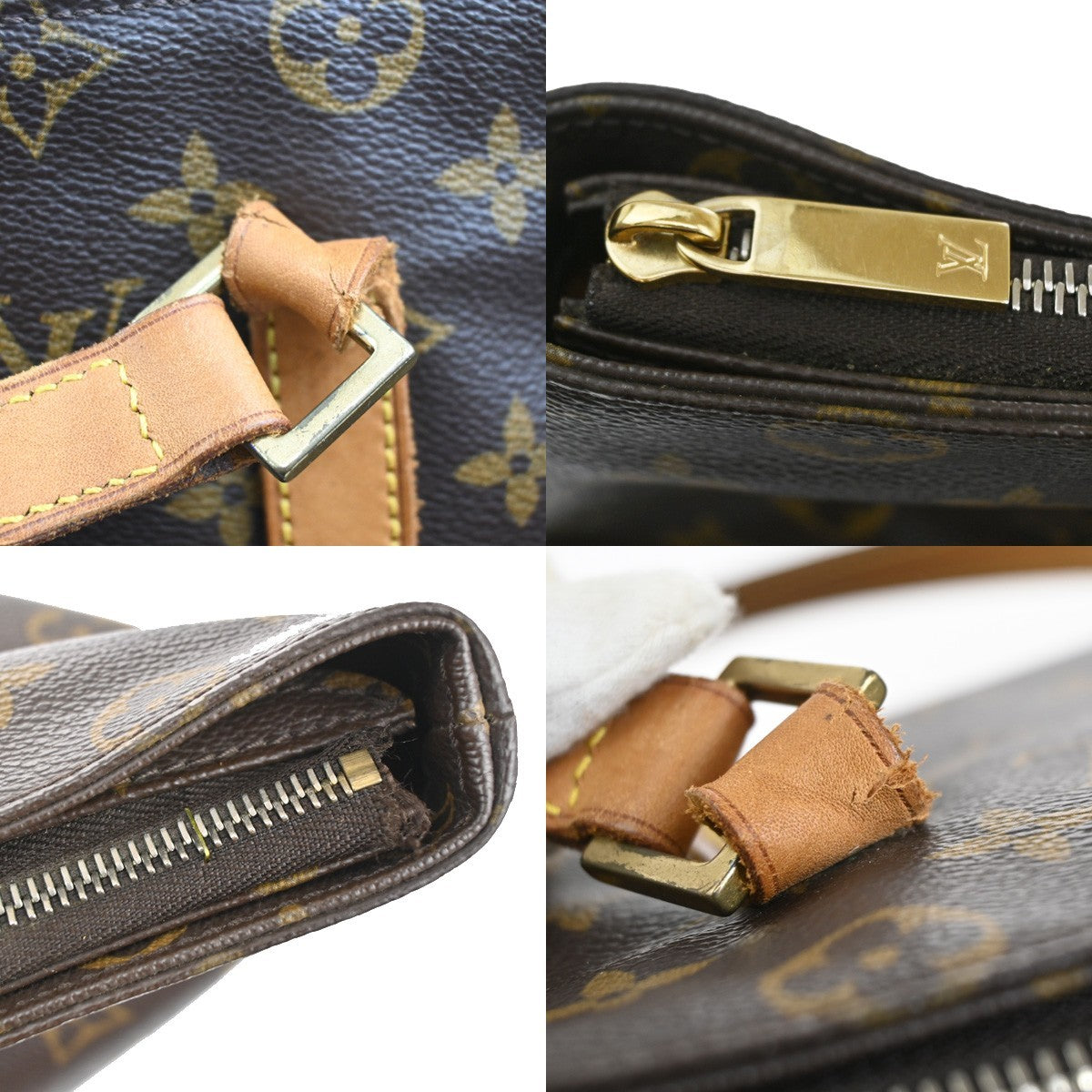 LOUIS VUITTON Cabas Mezzo Shoulder Bag Monogram Leather Brown M51151 83CA098