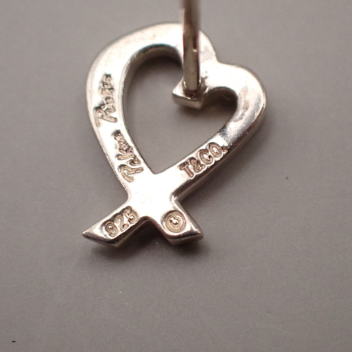 Tiffany & Co. Logo Paloma Picasso Loving Heart Stud Earring Silver 925 02CA571