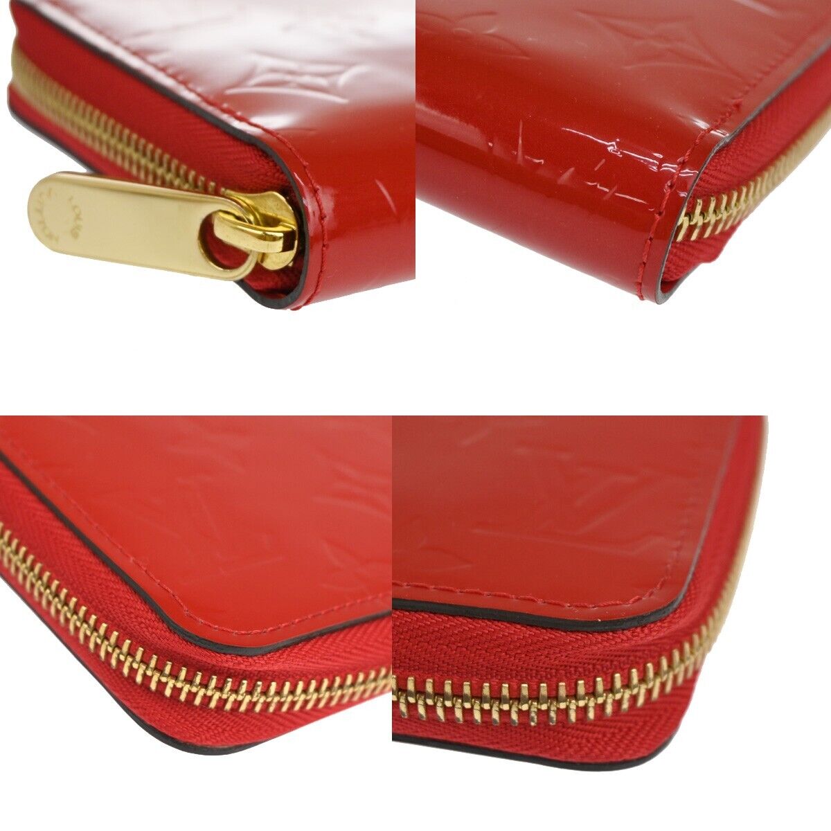 LOUIS VUITTON Zippy Wallet Purse Monogram Vaenis Leather Cerise M90200 32YD753