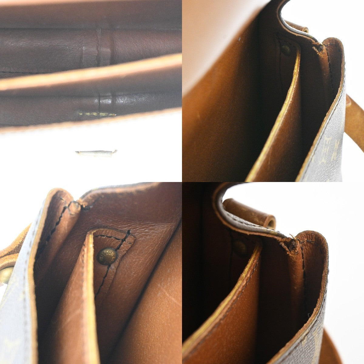LOUIS VUITTON Cartouchiere MM Shoulder Bag Monogram Leather Brown M51253 33KC525