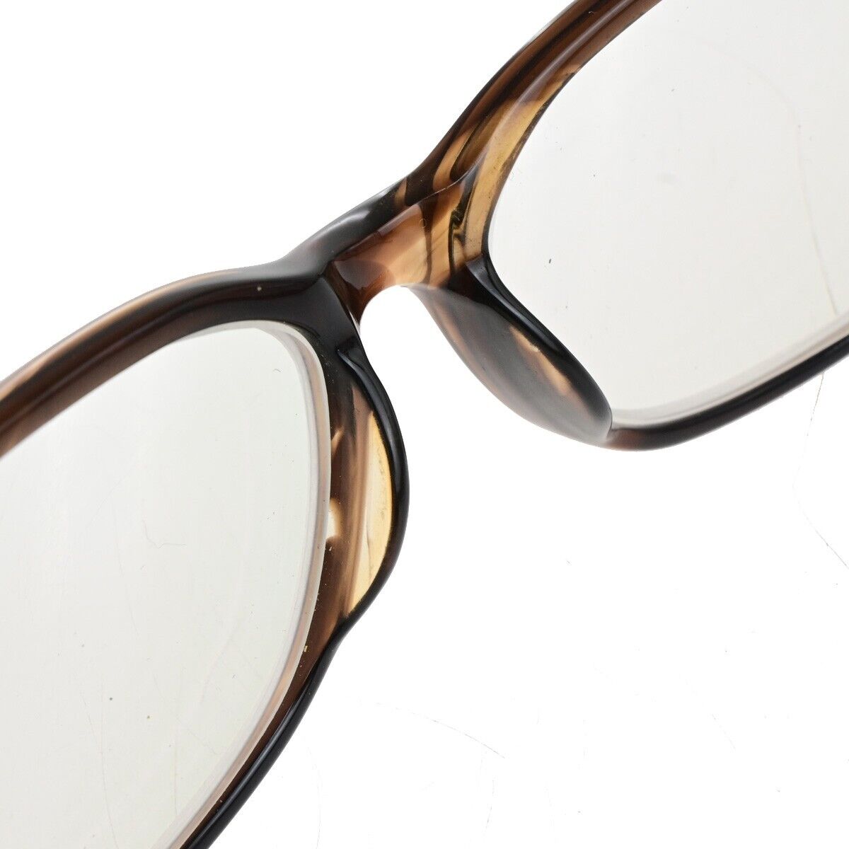 TOM FORD Logo Glasses Frame Eye Wear Plastic Brown Gold Plated Accessory 02KA513