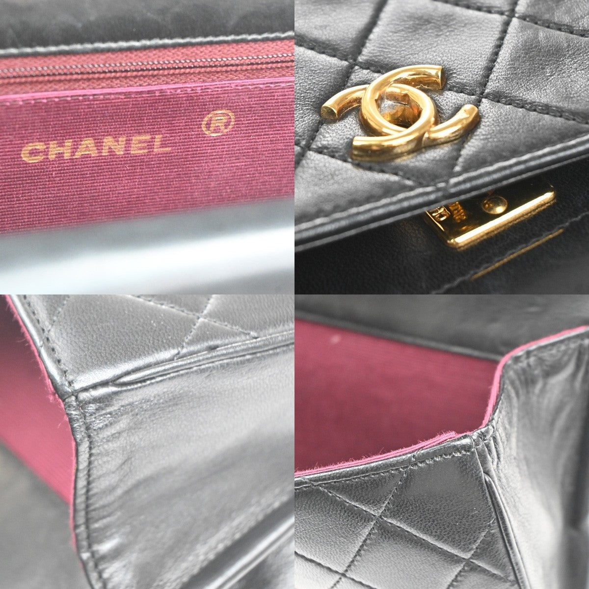 CHANEL CC Logo Double Flap Chain Shoulder Bag Leather Black GHW France 677RL953