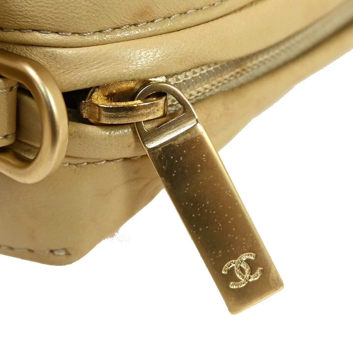 CHANEL CC Logo Chocolate Bar 2Way Hand Bag Leather Beige GHW Italy 11GA902