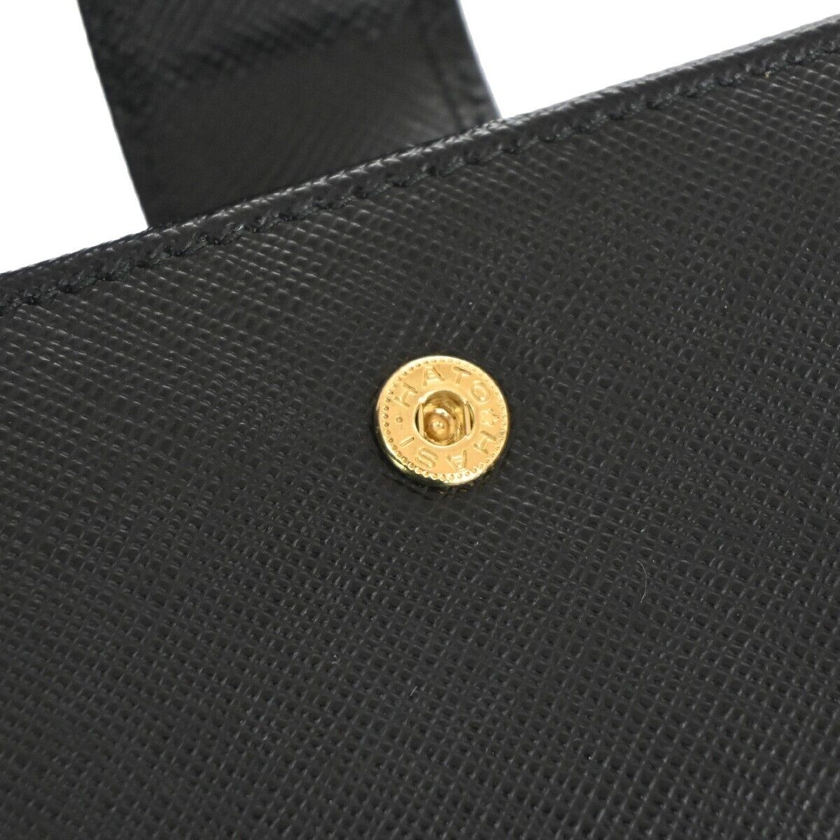 PRADA MILANO Bifold Wallet Purse Saffiano Leather Black Nero Gold Italy 86YD961
