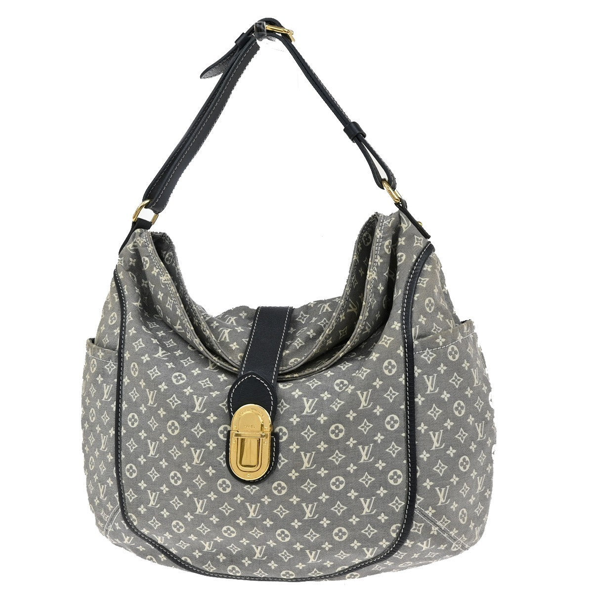 LOUIS VUITTON Romance Shoulder Bag Monogram Idylle Leather Blue M56700 73KB616