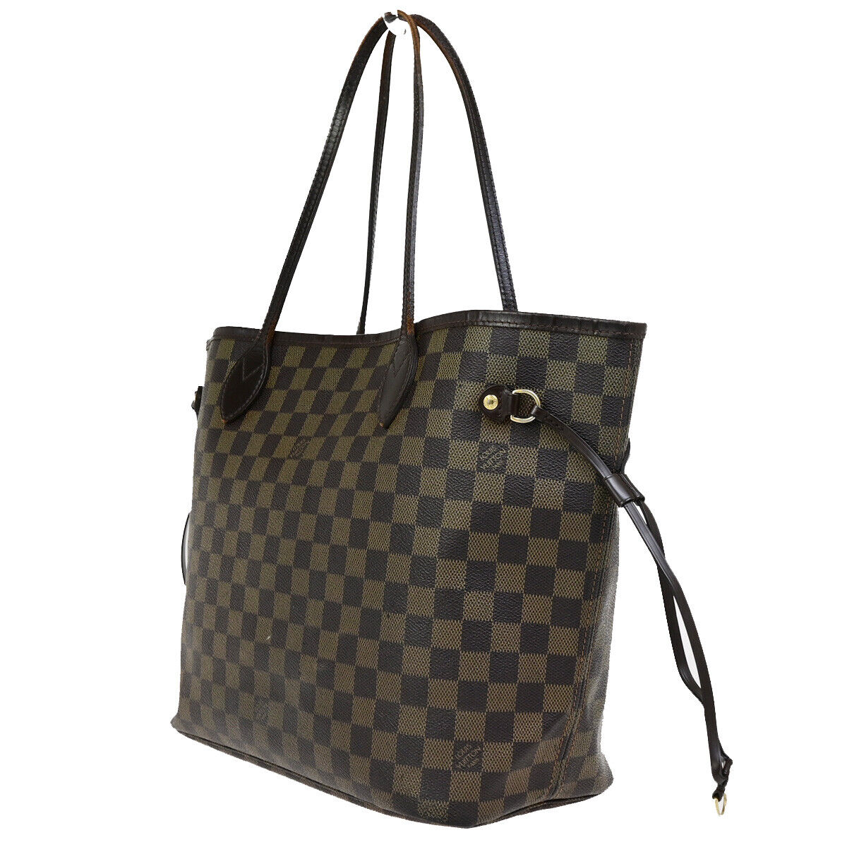 LOUIS VUITTON Neverfull MM Shoulder Tote Bag Damier Leather Brown N51105 79SJ502