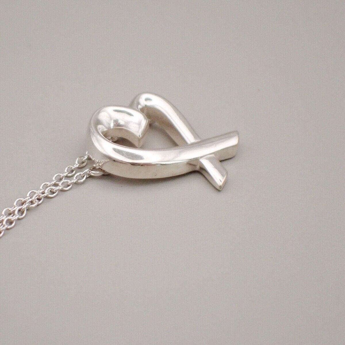 TIFFANY & CO. Loving Heart Chain Necklace Paloma Picass Silver Ag 925 02YF230