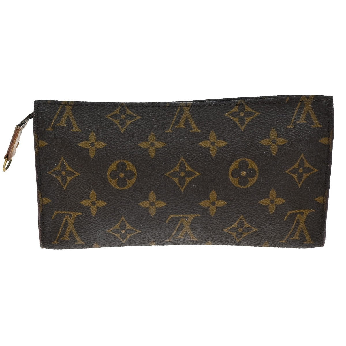 LOUIS VUITTON Logo BUCKET GM Pouch Bag Monogram Leather Brown U.S.A 05TA152