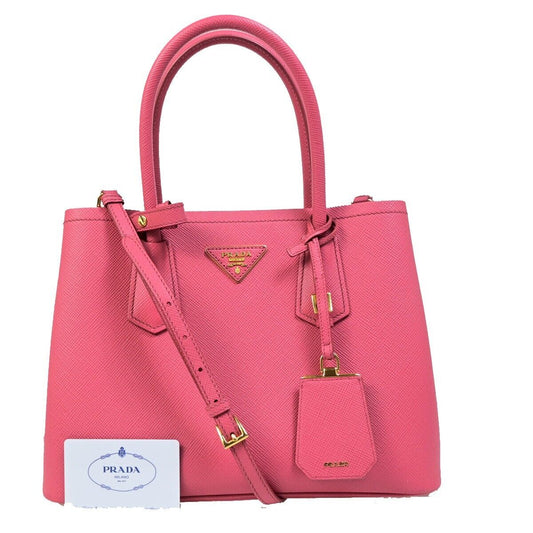 PRADA MILANO 2Way Shoulder Hand Bag Saffiano Leather Pink GHW Italy 683EB953