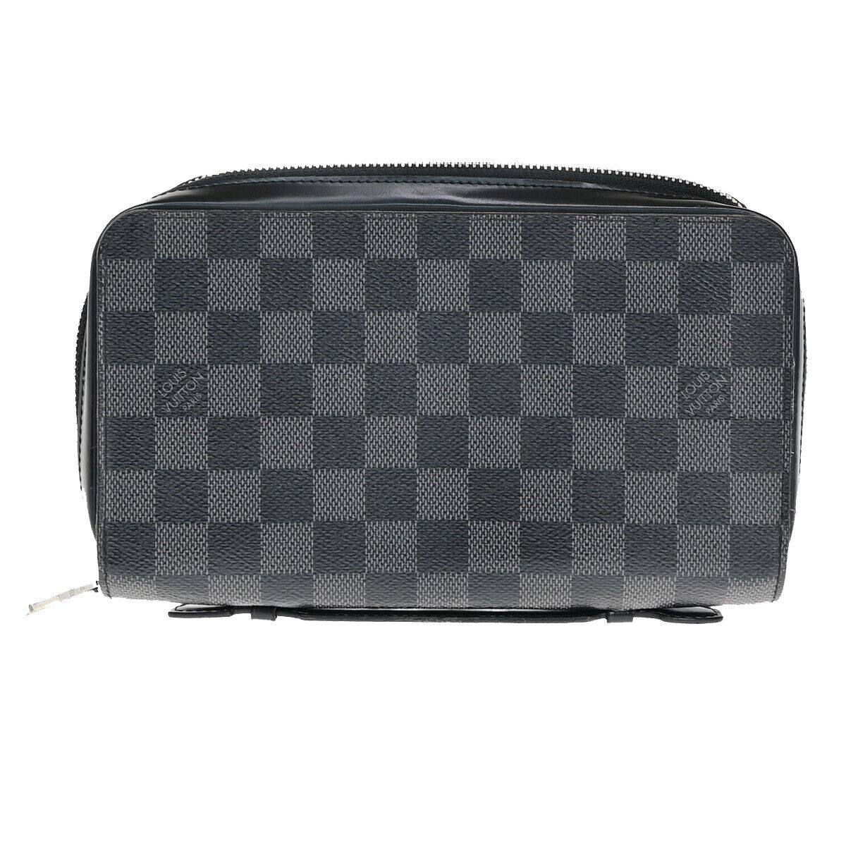 LOUIS VUITTON Zippy XL Long Wallet Travel Case Damier Graphite BK N41503 96YE848