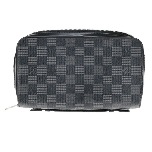LOUIS VUITTON Zippy XL Long Wallet Travel Case Damier Graphite BK N41503 96YE848