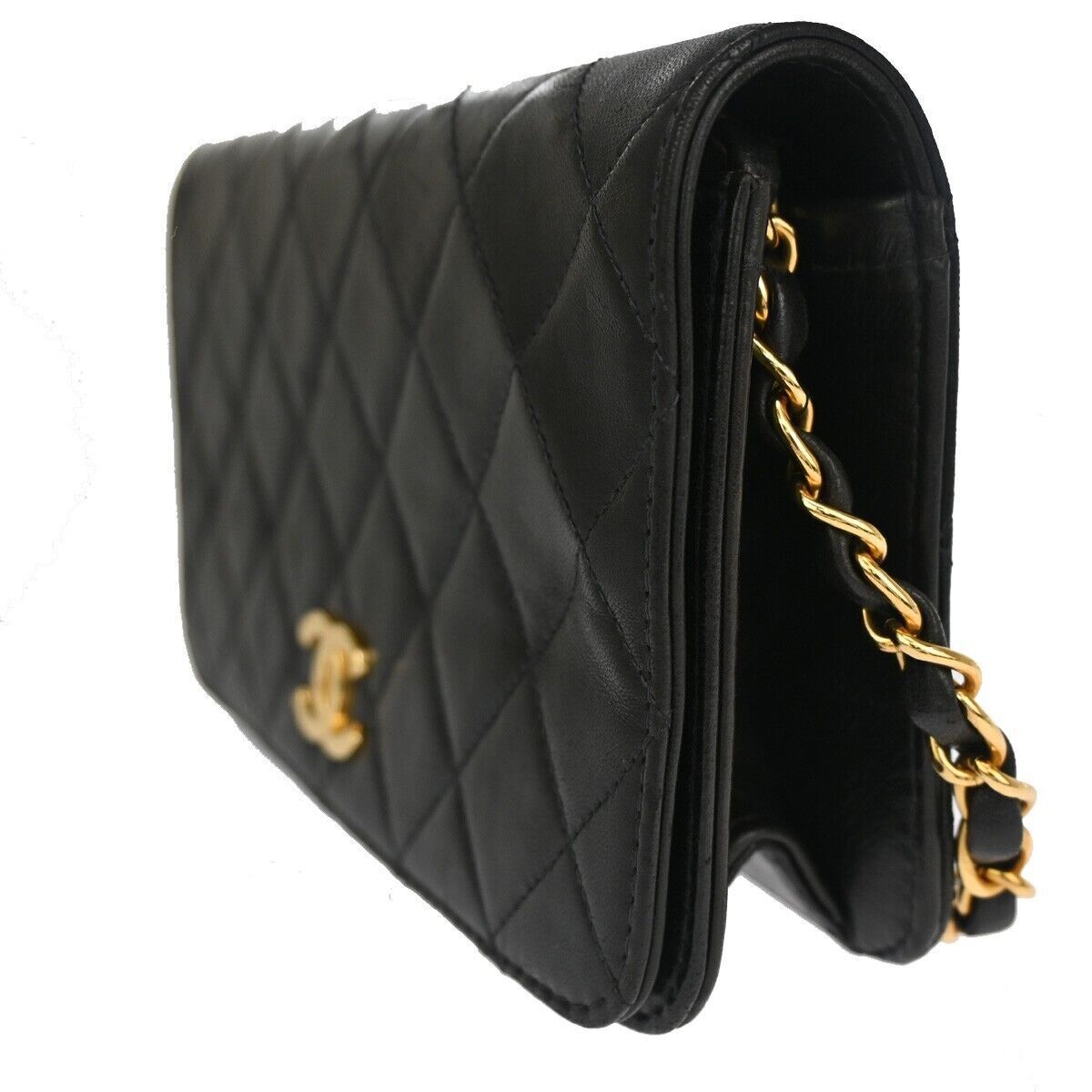 CHANEL CC Mini Matelasse Chain Shoulder Bag Leather Black GHW Vintage 807RH012