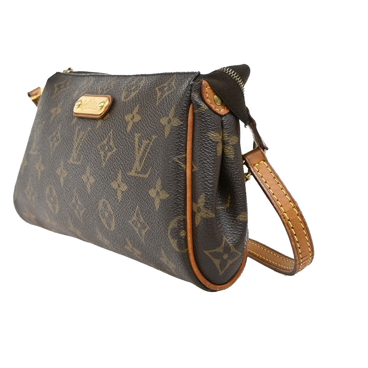 LOUIS VUITTON Eva 2Way Chain Shoulder Bag Monogram Leather Brown M95567 99EF312