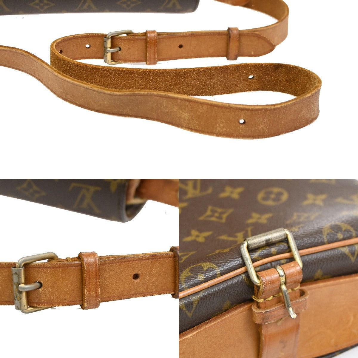 LOUIS VUITTON Cartouchiere MM Shoulder Bag Monogram Leather Brown M51253 33DA235