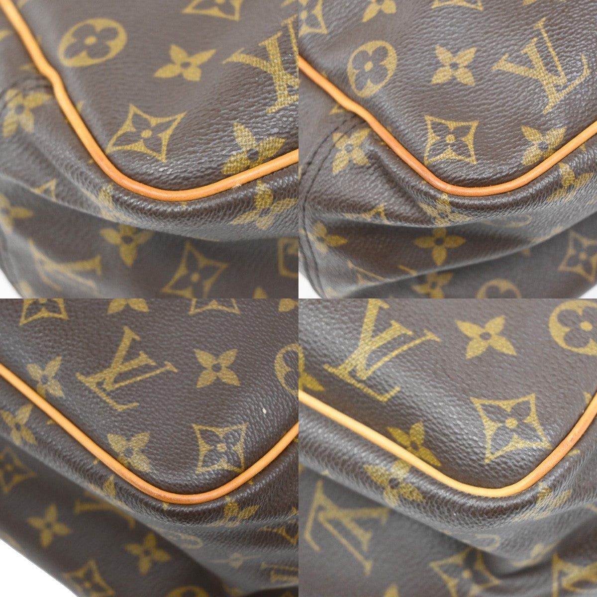 LOUIS VUITTON LV Logo Deauville Hand Bag Monogram Leather Brown M47270 76DA003