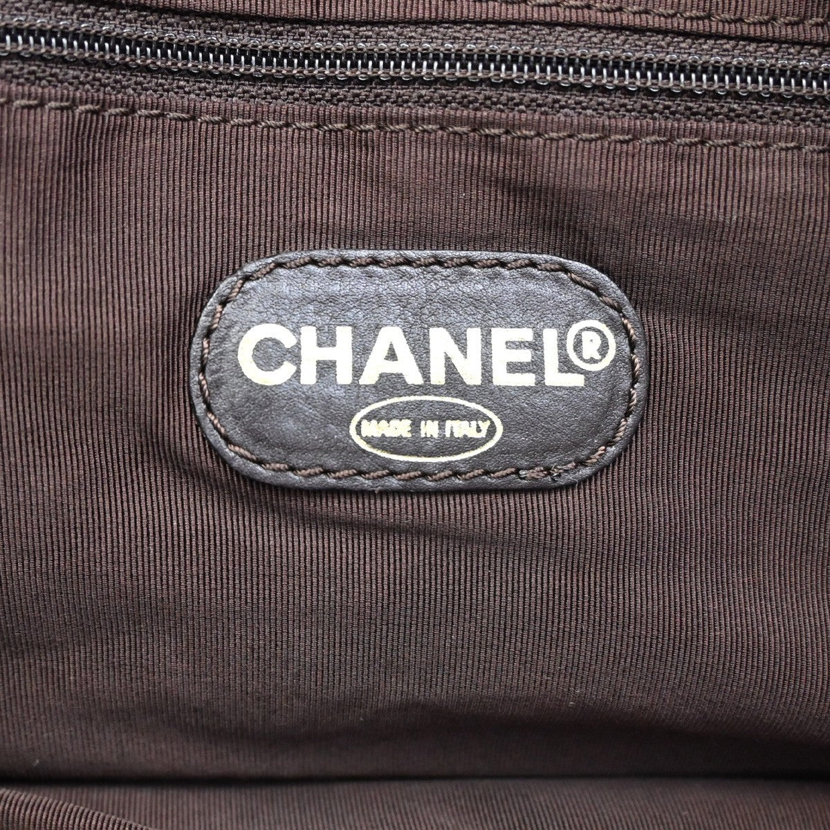 1.Live CHANEL CC Shoulder Tote Bag Canvas Leather Beige Brown Vintage 77KP040