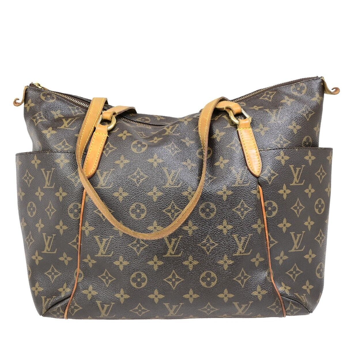 LOUIS VUITTON Logo Totally MM Shoulder Bag Monogram Leather Brown M56689 13EB358