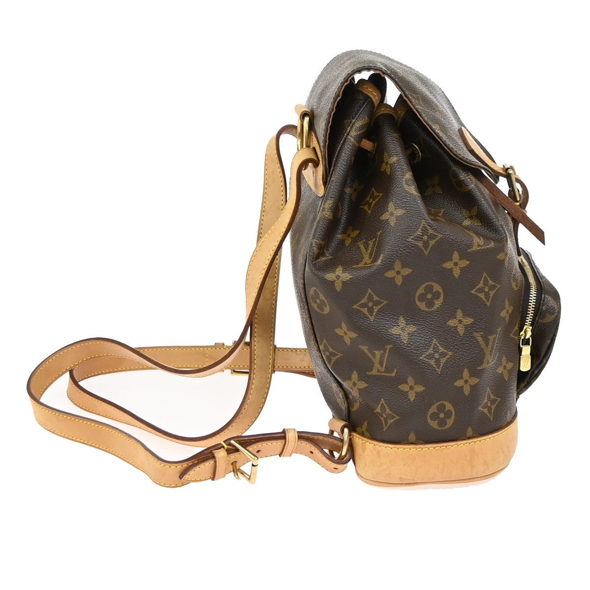 LOUIS VUITTON Montsouris MM Backpack Bag Monogram Leather Brown M51136 51YJ002