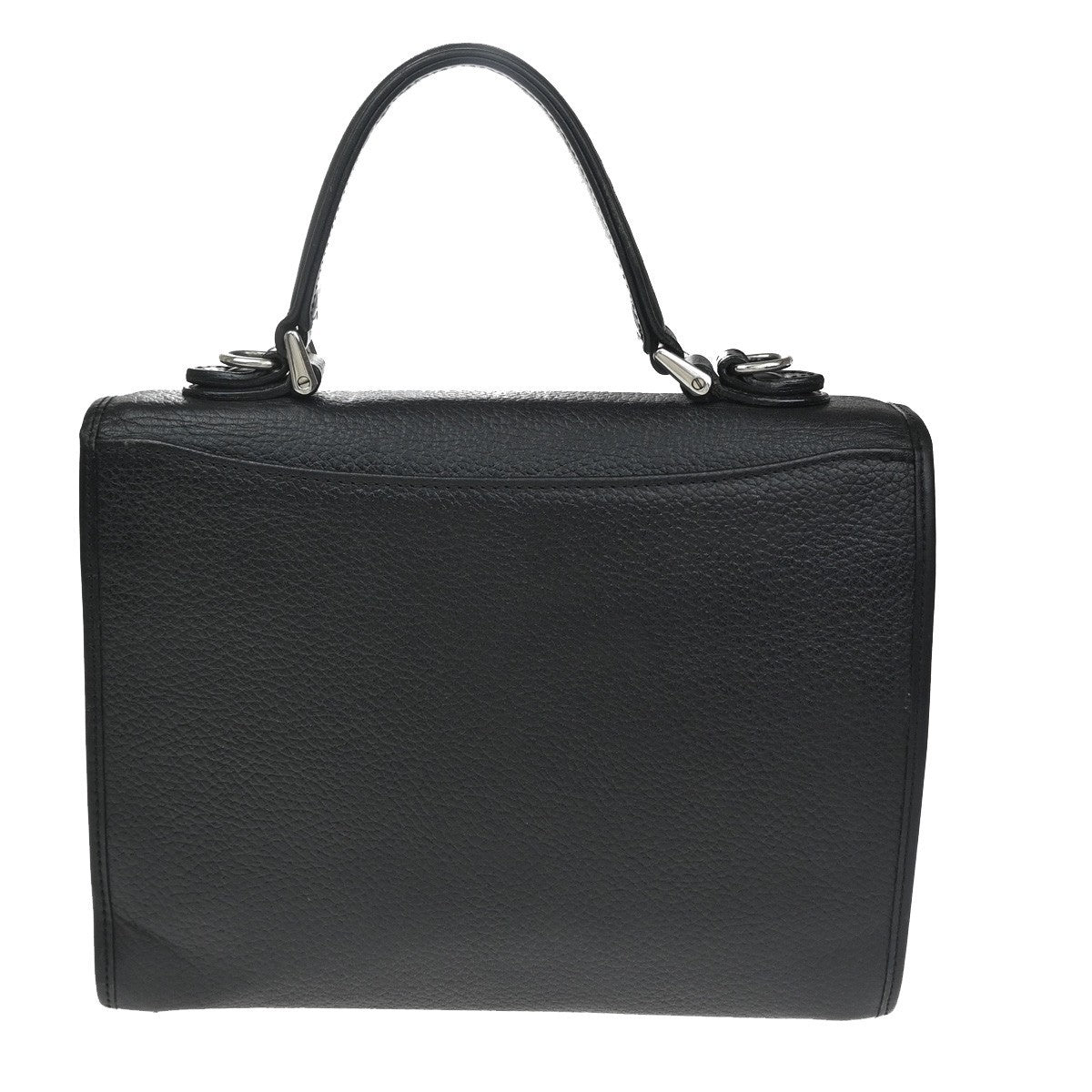 BURBERRYS Logo Nova Check Shoulder Hand Bag Leather Black SHW 67CA860