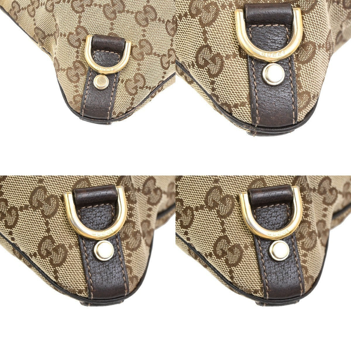 GUCCI Logo Abbey GG Pattern Shoulder Bag Canvas Leather Brown GHW Italy 05KC590