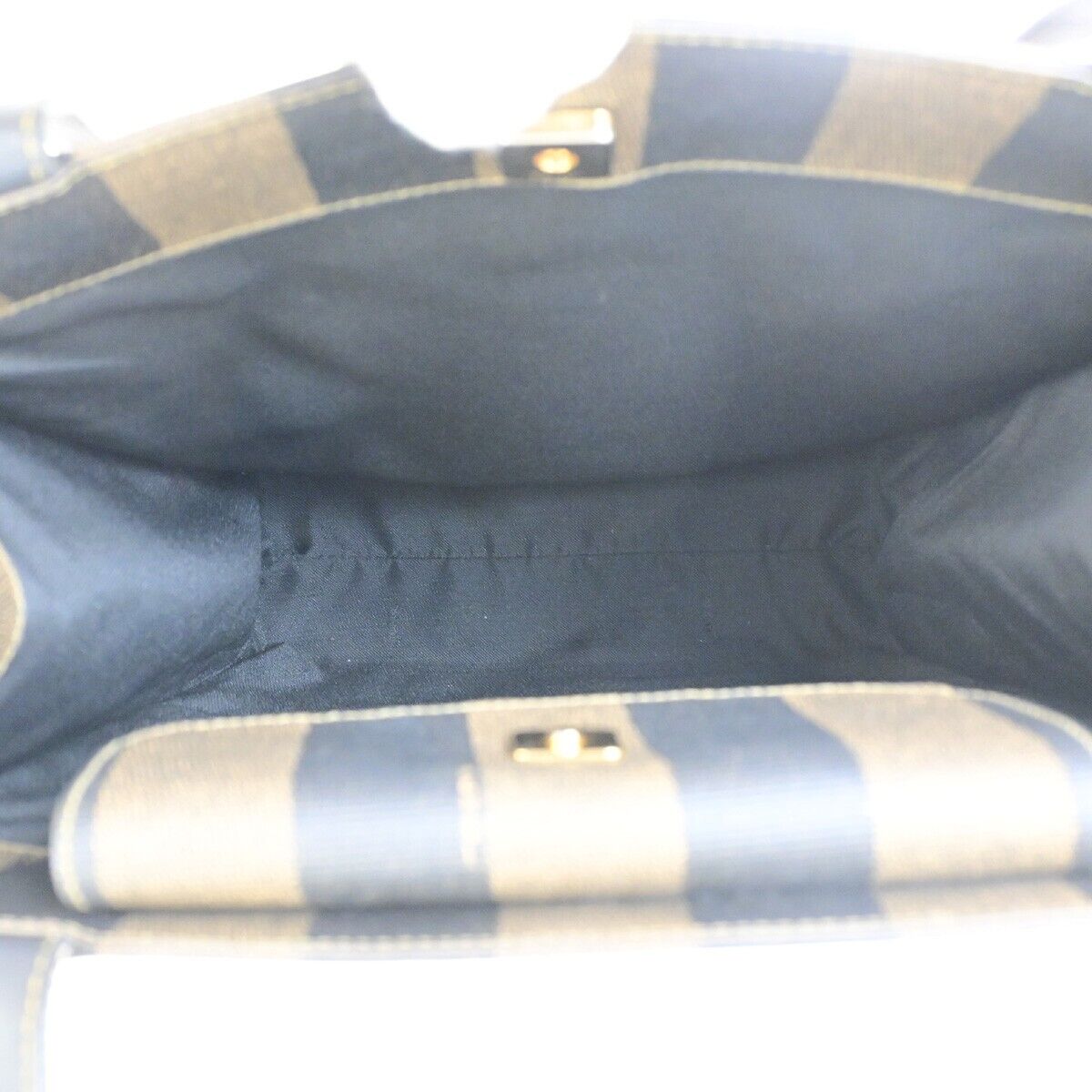 FENDI Logo Pecan Shoulder Tote Bag PVC Leather Brown Made In Italy 34FB215