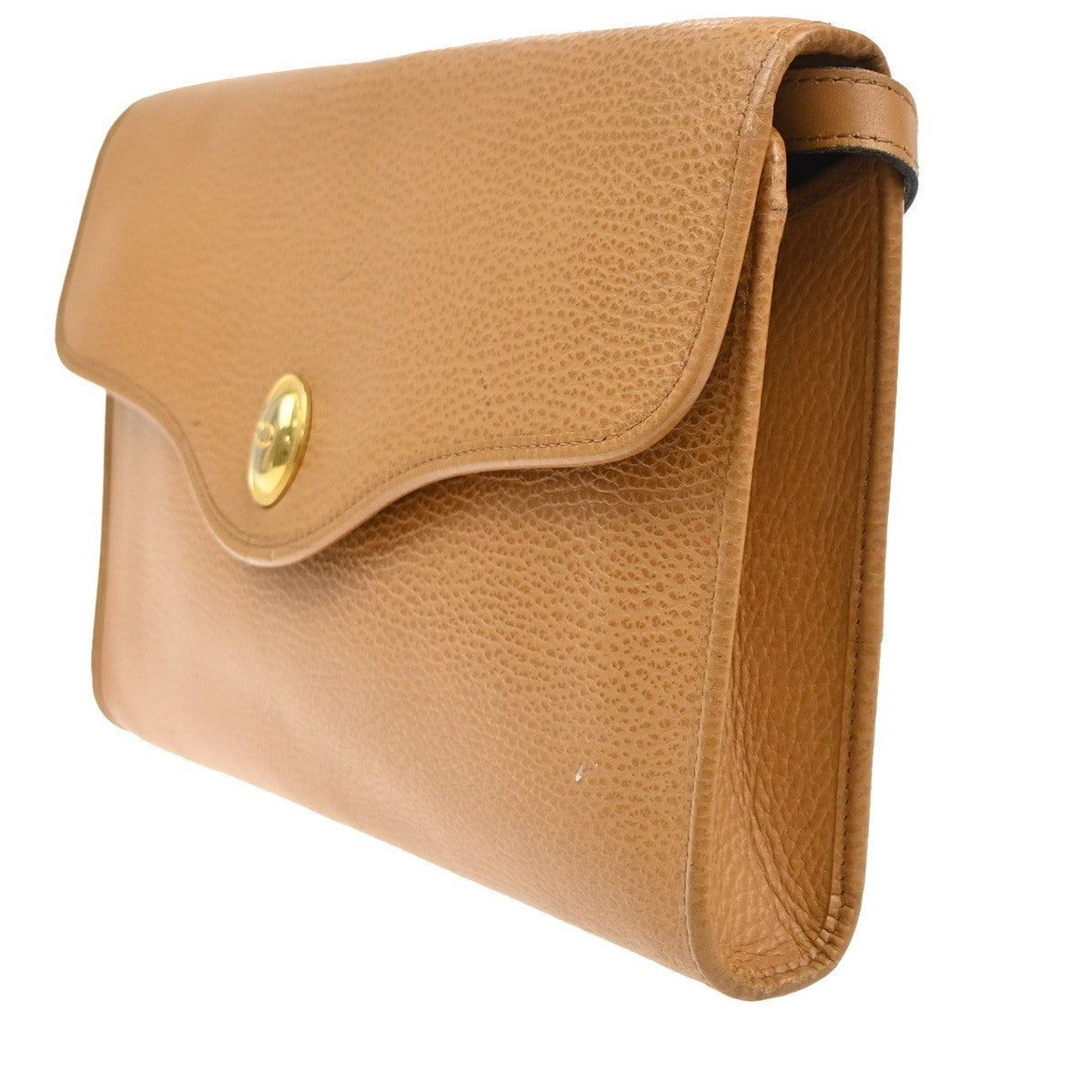CHRISTIAN DIOR CD Flap 2way Shoulder Hand Bag Leather Beige GHW France 65KC998