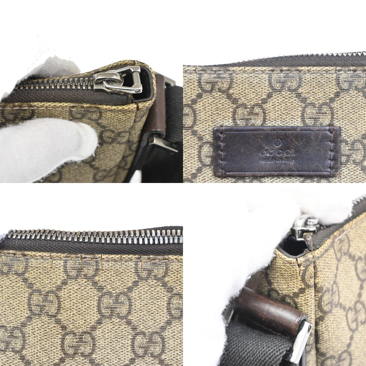 GUCCI GG  Pattern Shoulder Bag GG Supreme Leather Beige SHW 04KB623