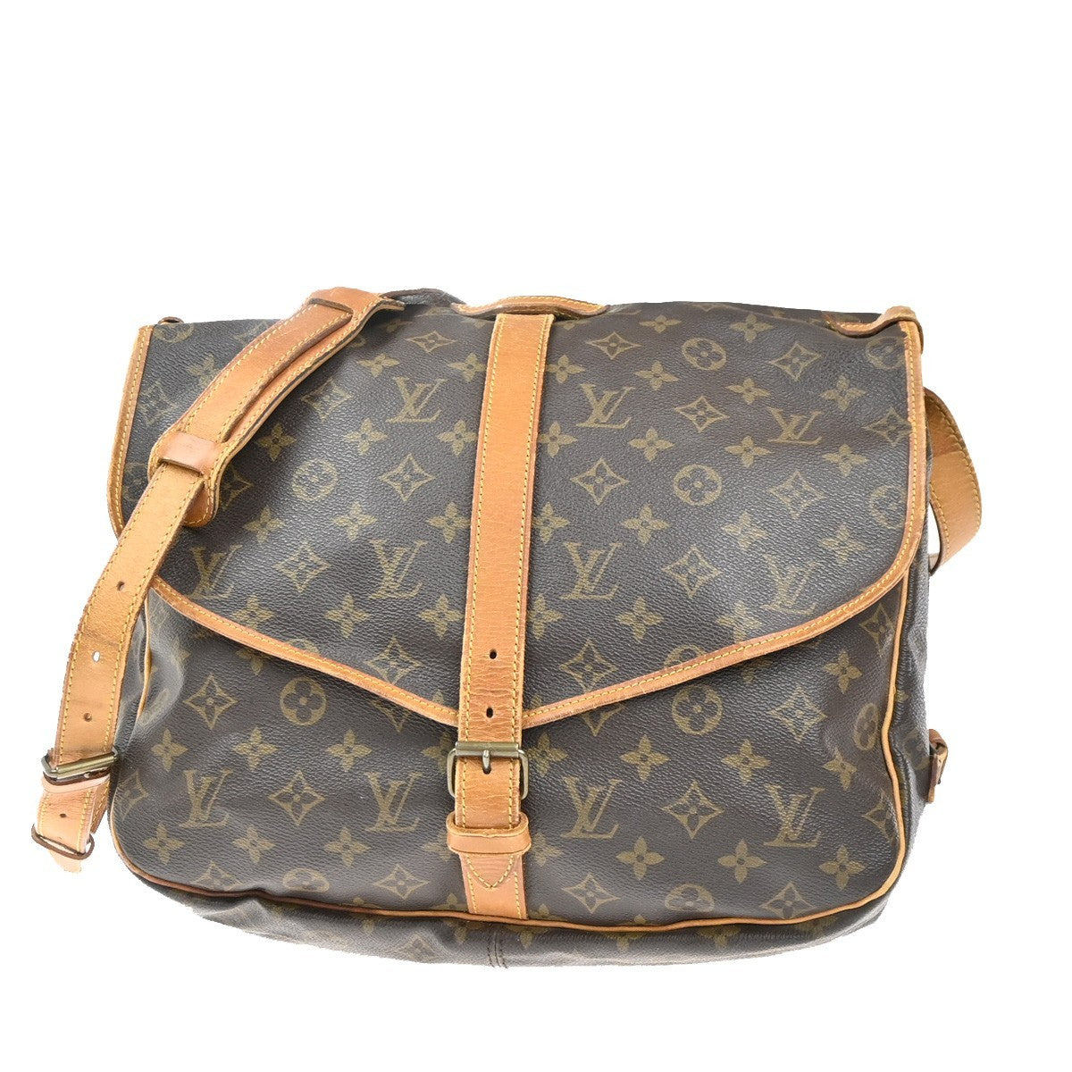 LOUIS VUITTON Saumur 35 Shoulder Bag Monogram Leather BN France M42254 87MA433