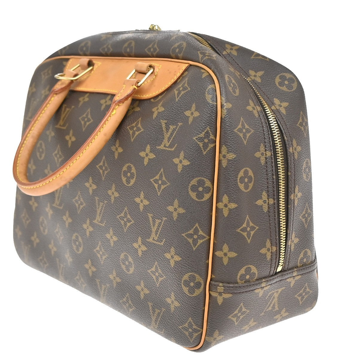 LOUIS VUITTON LV Logo Deauville Hand Bag Monogram Leather Brown M47270 74KP594