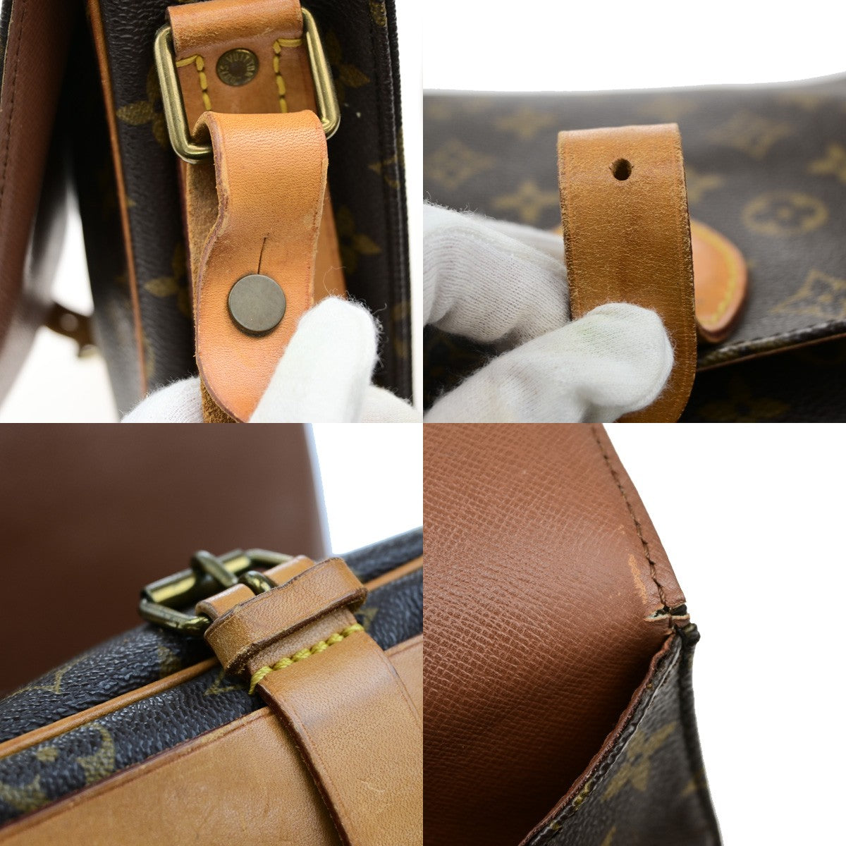 LOUIS VUITTON Cartouchiere GM Shoulder Bag Monogram Leather Brown M51252 85YH132