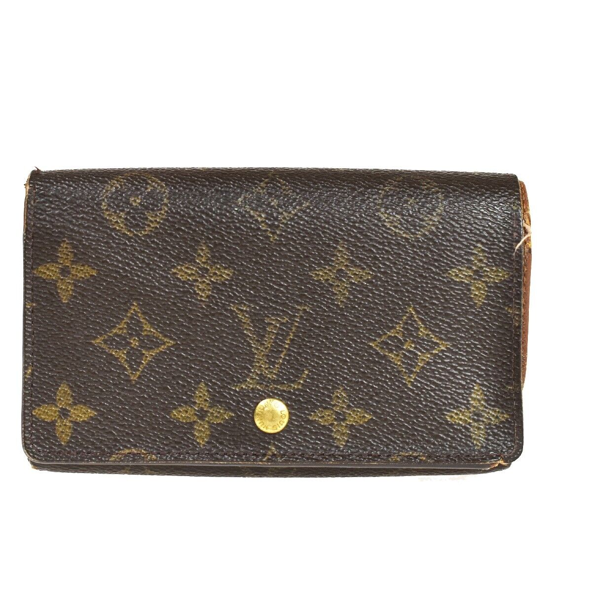 LOUIS VUITTON 2 Set Bifold Wallet Purse Monogram Leather Brown 60GA568