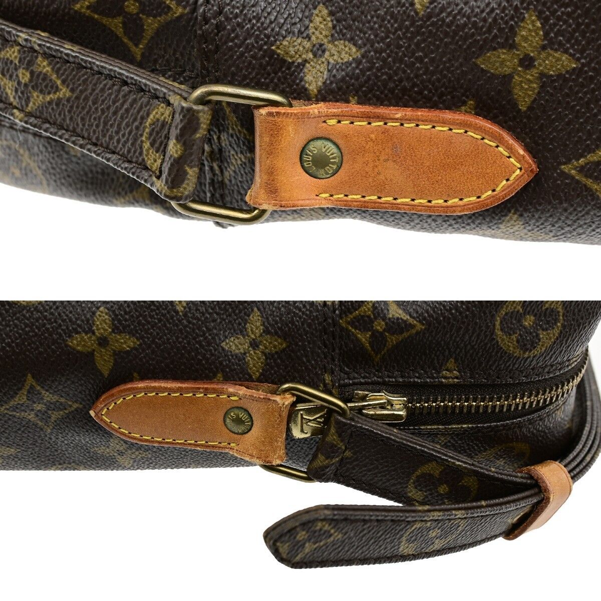 LOUIS VUITTON Logo Danube MM Shoulder Bag Monogram Leather Brown M45264 31ED451