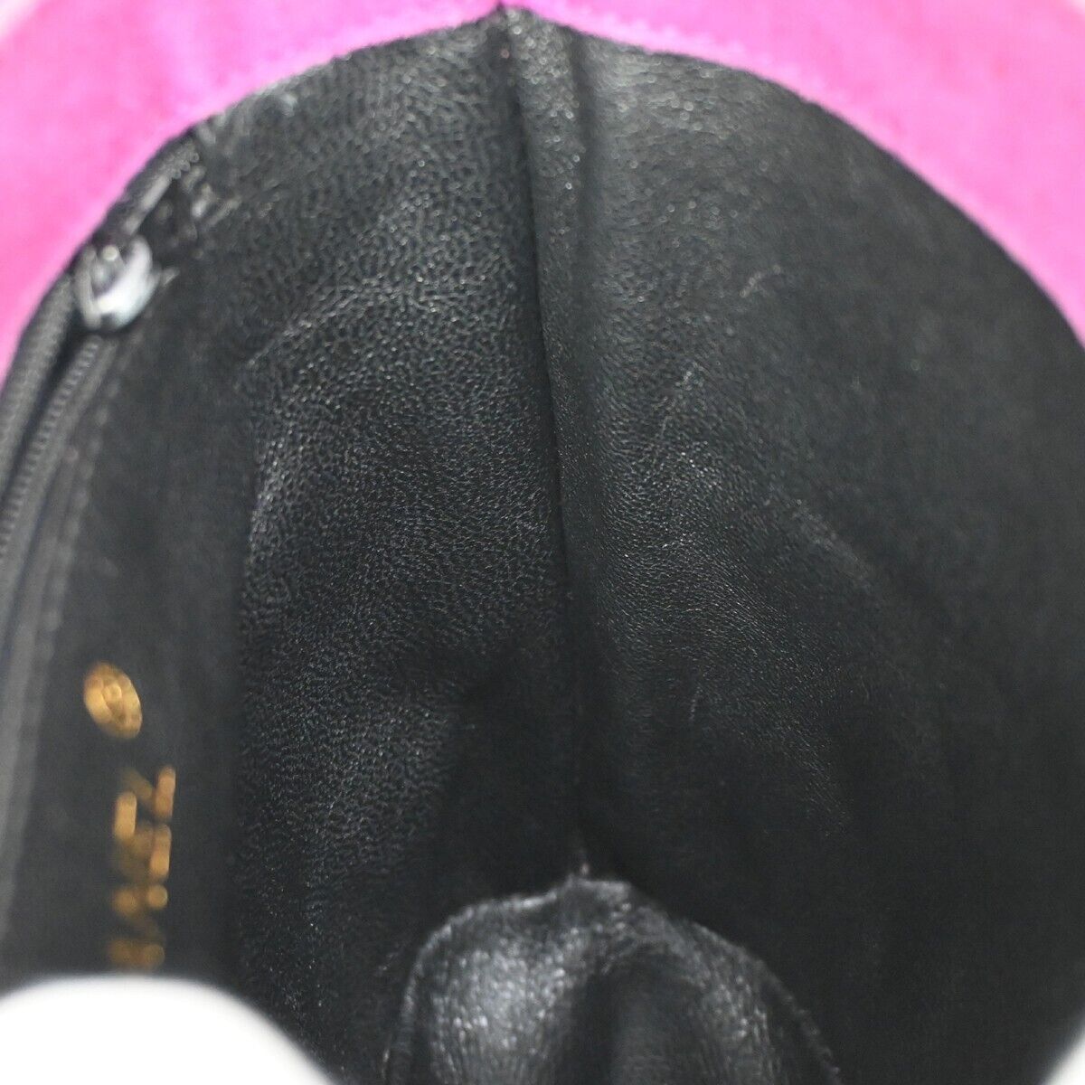 CHANEL CC Logo Fringe Shoulder Vanity Bag Suede Leather Purple Vintage 638HB349