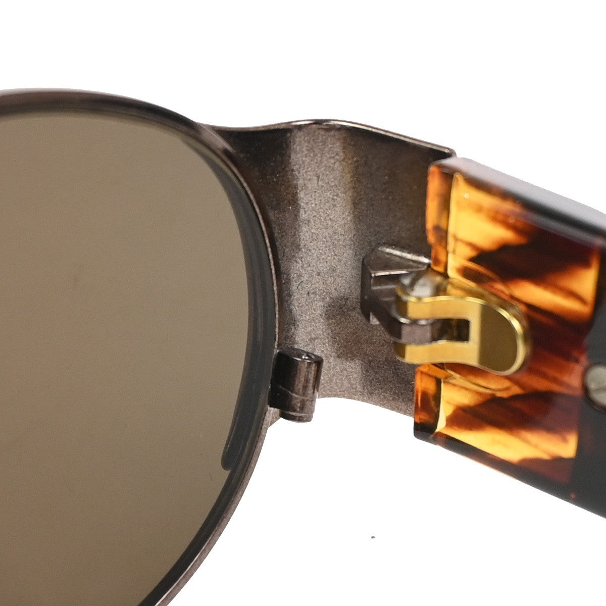 FENDI FF Logo Sunglasses Eye Wear Plastic Metal Brown Italy SL7131 07CA890