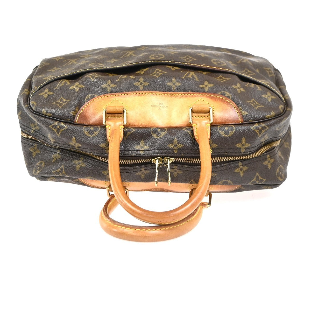 LOUIS VUITTON LV Logo Deauville Hand Bag Monogram Leather Brown M47270 65ZA315