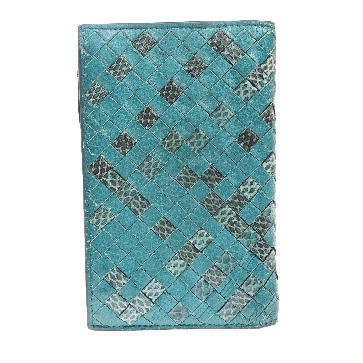 BOTTEGA VENETA Intrecciato Bifold Wallet Embossing Leather Green Italy 68KB228