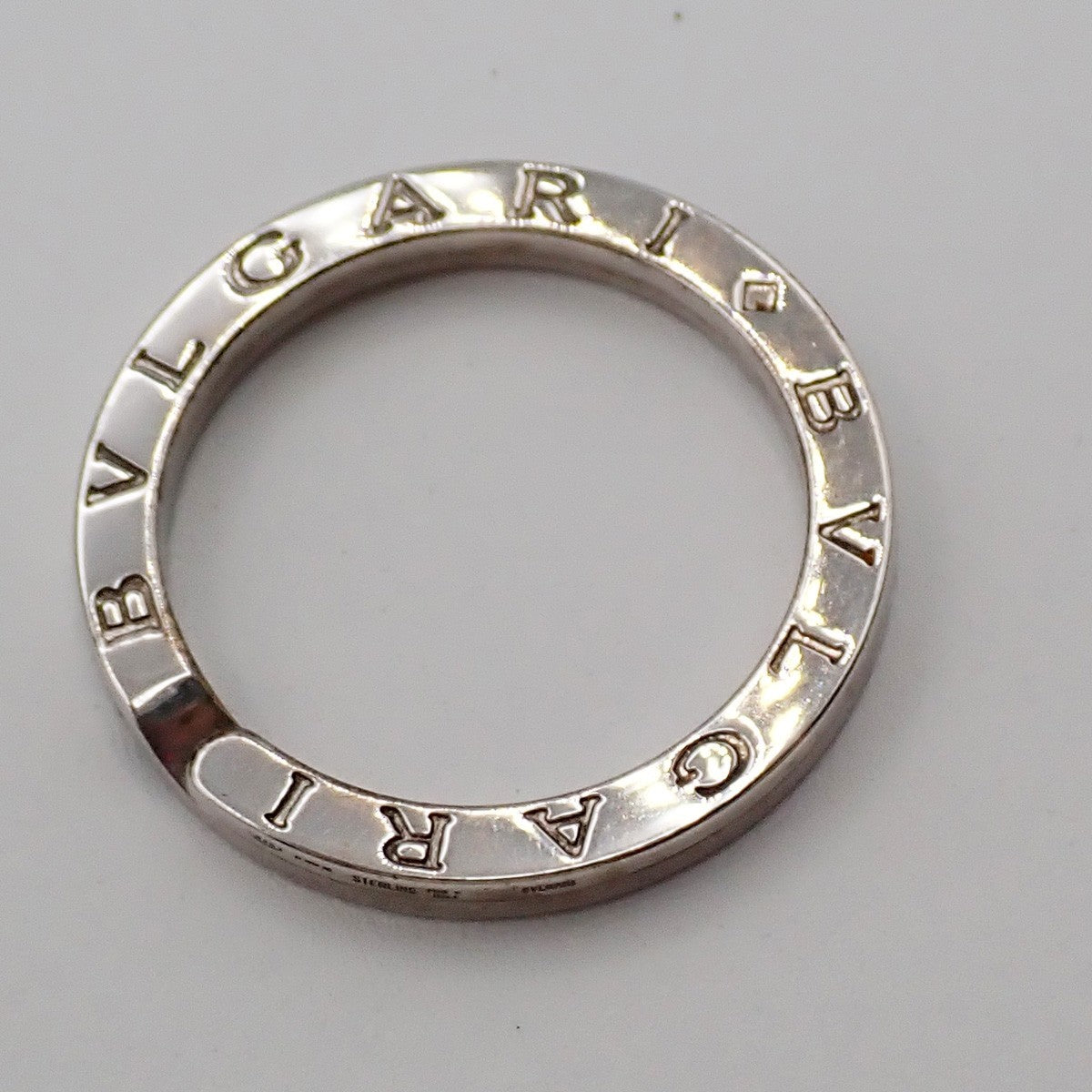 BVLGARI Logo Key Ring Silver Ag 925 Accessory Italy 02EG277