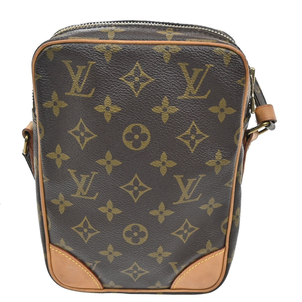 LOUIS VUITTON Danube Shoulder Bag Monogram Leather Brown France M45266 89MA077