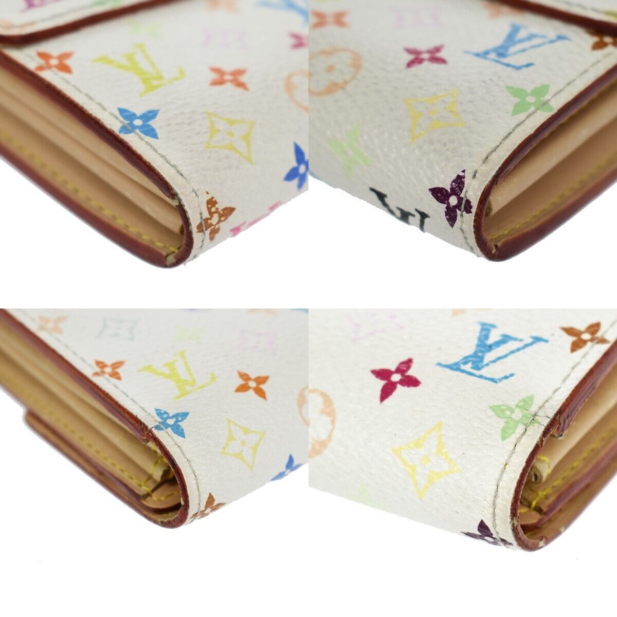 LOUIS VUITTON Long Bifold Wallet Portefeuille Sara multi White M93532 64SH084