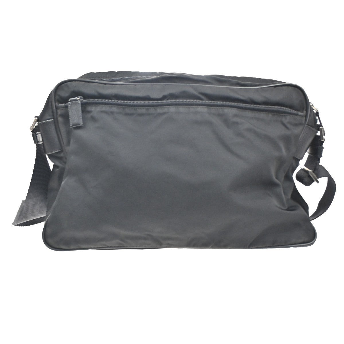PRADA MILANO Tessuto Messenger Shoulder Bag Nylon Leather Black 64KC010