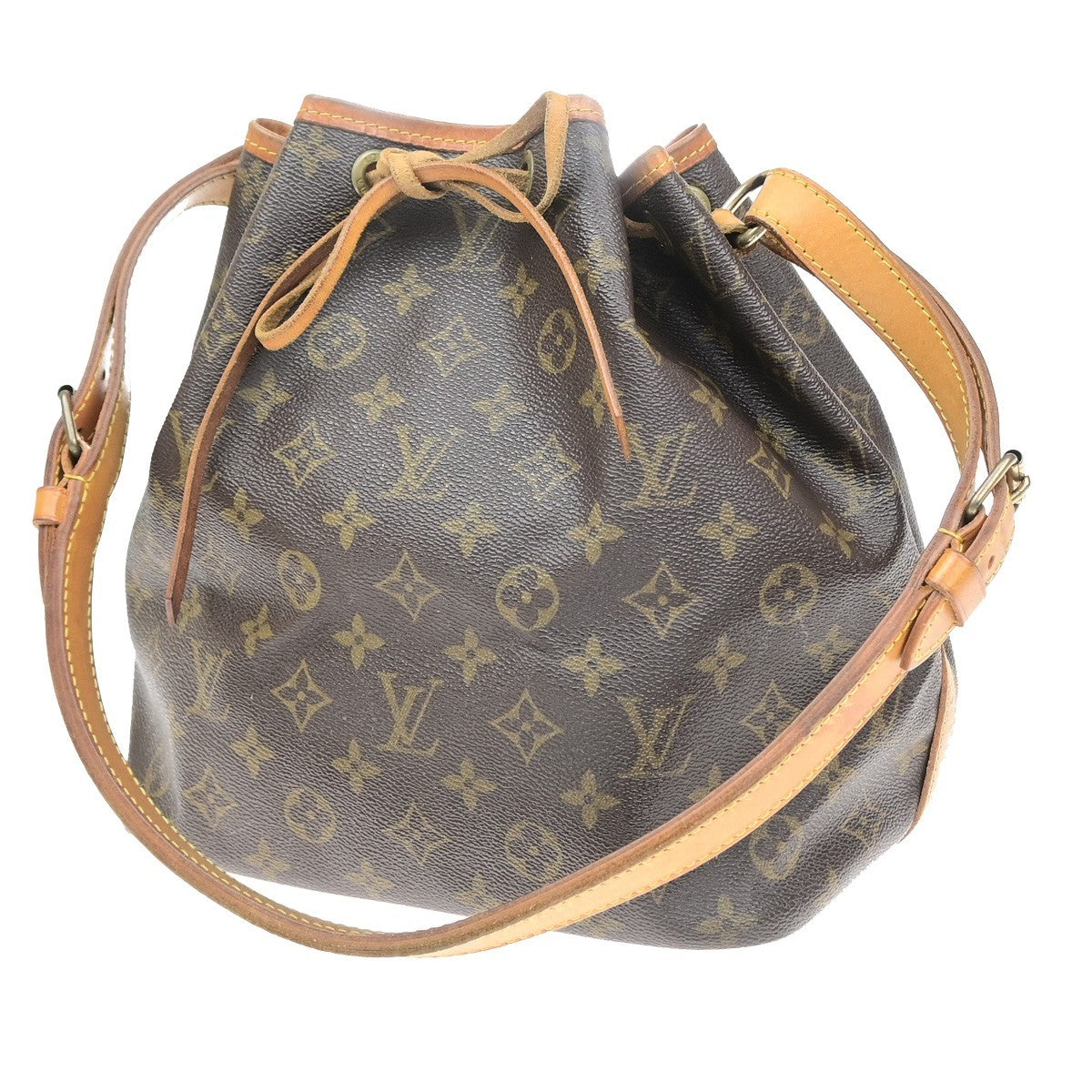LOUIS VUITTON Petit Noe Drawstring Shoulder Bag Monogram Leather M42226 70MA705