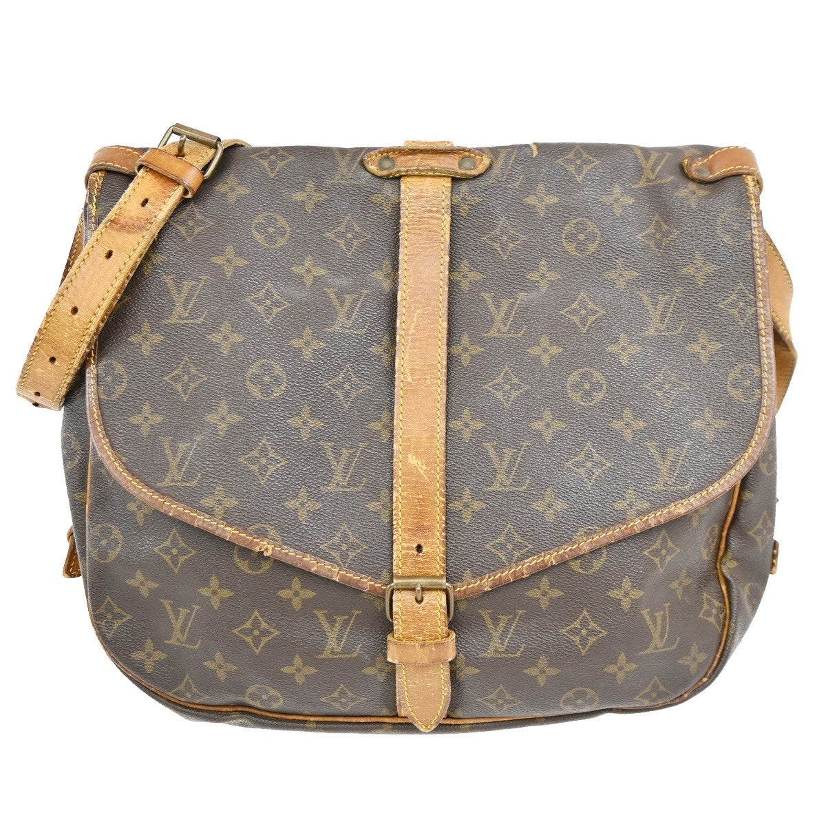 LOUIS VUITTON Saumur 35 Shoulder Bag Monogram Leather BN France M42254 65TA681